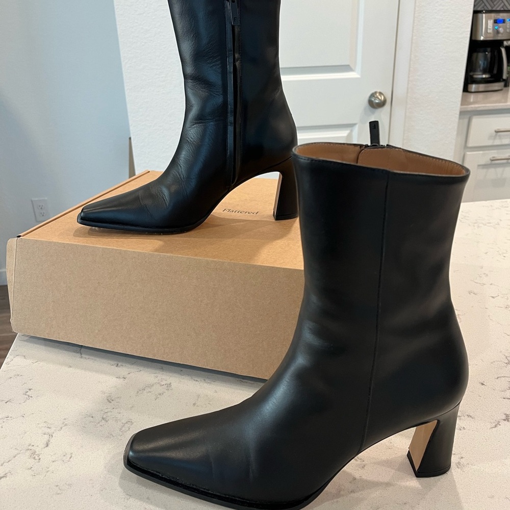 FLATTERED- Anita Black Boots. 9